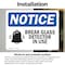 Signmission Glass Break Detector In Use Sign With Symbol, 5 in W x Rectangle, Vinyl Decal OS-2PACK-NS-D-35-L-13106 - alternate 3